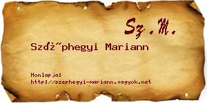 Széphegyi Mariann névjegykártya